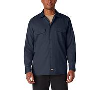 Dickies Men's Big and Tall Long Sleeve Work Shirt, Dark Navy V1, 3XL