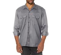 Dickies Men's Big and Tall Long Sleeve Work Shirt, Silver V1, Medium
