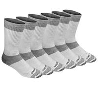Dickies Men's Big & Tall Dri-tech Moisture Control Crew Socks Multipack, 3.0 Full Cushion White (6 Pairs), Shoe Size: 12-15