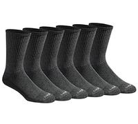 Dickies Men's Big & Tall Dri-tech Moisture Control Crew Socks Multipack, Heathered Grey (6 Pairs), Shoe Size: 15-17
