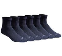 Dickies Men's Big & Tall Dri-tech Moisture Control Quarter Socks Multipack, Essential Worker Navy (6 Pairs), Shoe Size: 12-15