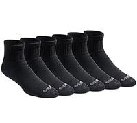 Dickies Men's Big & Tall Dri-tech Moisture Control Quarter Socks Multipack, Solid Black (6 Pairs), Shoe Size: 15-17