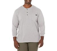 Dickies Men's Big-Tall Long-Sleeve Heavyweight Henley, Heather Gray, X-Large