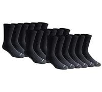 Dickies Men's Big & Tall Multi-Pack Cotton Blend Cushioned Work Crew Socks 36, Black (18 Pairs), Shoe Size: 12-15