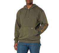 Dickies Men's Big & Tall Water Repellent Logo Sleeve Hoodie, Moss Green, L