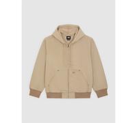 Unlined Canvas Hooded Bomber Jacket Beige L