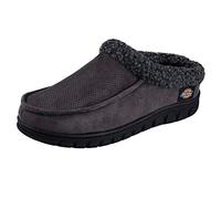 Dickies Men's Clog Slipper House Shoe with Indoor Outdoor Memory Foam Sole, Grey, Medium UK