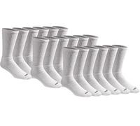 Dickies Men's Cotton Blend Cushioned Work Crew Socks, Available in L-XL, 36, White (18 Pairs), Large (Pack of 18)