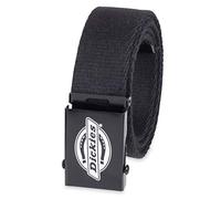 Dickies Men's Cotton Fabric Web Belt, Black/White, One Size-Cut to Fit