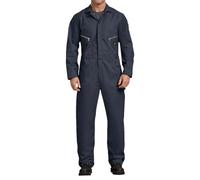 Dickies Men's Deluxe Twill Long Sleeve Coverall Work Utility, Dark Navy V1, US Large Tall