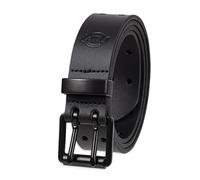 Dickies mens Double Prong Fully Adjustable Leather BeltBelt, Black Perforated, Medium (34-36)
