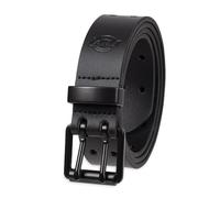 Dickies Men's Double Prong Leather Work Belt - Fully Adjustable, Regular & Big and Tall Sizes, Black Perforated, 2X (46-48)
