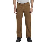 Dickies Mens DP803 Tough Max Duck 5-Pocket Work Pants, 34W x 32L, Stonewashed Brown Duck