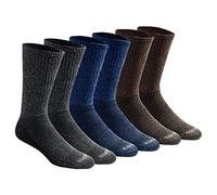 Dickies Men's Dri-tech Essential Moisture Control Crew Socks, Available in M-XXL (6, 12 Casual, Grey/Blue/Brown (6 Pairs), X-Large