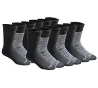 Dickies Men's Dri-Tech Essential Moisture Control Crew Socks Multipack, Black Free Run (12 Pairs), Large