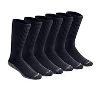 Dickies Men's Dri-tech Moisture Control Boot-Length Socks, Available in L-XL (6, 12 Casual, Black (6 Pairs), Large (Pack of 6)