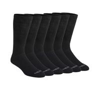 Dickies Men's Dri-tech Moisture Control Boot-Length Socks, Available in L-XL (6, 12, Solid Black (6 Pairs), Large