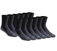 Dickies Men's Dri-tech Moisture Control Crew Socks (6 & 12 Pairs), Comfort Black (6 & 12 Pairs), Shoe Size 6-12