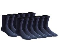 Dickies Men's Dri-tech Moisture Control Crew Socks (6, Comfort Length Navy (12 Pairs), Shoe Size: 6-12