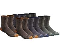 Dickies Men's Dri-tech Moisture Control Crew Socks (6, Comfort Length Tipped (12 Pairs), Shoe Size: 6-12