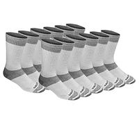 Dickies Men's Dri-tech Moisture Control Crew Socks Multipack, 3.0 Full Cushion White (12 Pairs), Shoe Size: 6-12