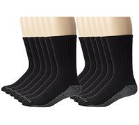 Dickies Men's Dri-tech Moisture Control Crew Socks Multipack, Black Free Run (6 Pairs), Shoe Size: 5-9