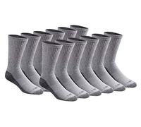 Dickies Men's Dri-tech Original Moisture Control Crew Socks, Available in M-XXL (6, 18 Casual, Grey (12 Pairs), Medium (Pack of 12)