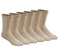 Dickies Men's Dri-tech Moisture Control Crew Socks Multipack, Essential Worker Khaki (6 Pairs), Shoe Size: 12-15