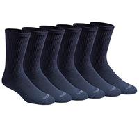 Dickies Men's Dri-tech Moisture Control Crew Socks Multipack, Essential Worker Navy (6 Pairs), Shoe Size: 6-12