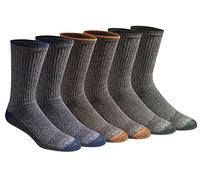 Dickies Men's Dri-tech Moisture Control Crew Socks Multipack, Heathered Colored (6 Pairs), Shoe Size: 5-9
