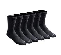 Dickies Men's Dri-tech Moisture Control Crew Socks Multipack, Solid Black (6 Pairs), Shoe Size: 5-9