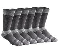 Dickies Men's Dri-tech Moisture Control Max Full Cushion Crew Socks Multipack, 3.0 Full Cushion Charcoal (6 Pairs), Shoe Size: 12-15