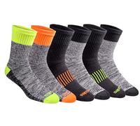 Dickies Men's Dri-tech Moisture Control Mid-Crew Socks, Available in M-XL (6, 12, Comfort Length Hi-vis Assorted (6 Pairs), Large (Pack of 6)
