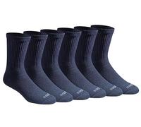 Dickies Men's Dri-tech Moisture Control Mid-Crew Socks, Available in M-XL (6, 12, Comfort Length Navy (6 Pairs), Medium (Pack of 6)