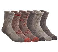 Dickies Men's Dri-tech Moisture Control Mid-Crew Socks, Available in M-XL (6, 12, Comfort Length Olive Assort (6 Pairs), Large (Pack of 6)