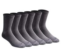 Dickies Men's Dri-Tech Moisture Control Mid-Crew Socks, Comfort Length Charcoal (6 Pairs), Shoe Size: 6-12