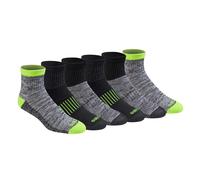 Dickies Men's Dri-Tech Moisture Control Quarter Socks Available in M-XXL (6 12 18 Hi-Vis Yellow Black (6 Pairs) Medium