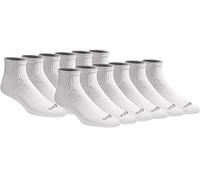 Dickies Men's Dri-tech Moisture Control Quarter Socks, Available in M-XXL (6, 18 Casual, Solid White (12 Pairs), Medium (Pack of 12)