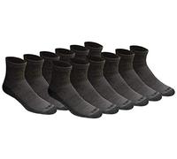 Dickies Men's Dri-tech Moisture Control Quarter Socks Multipack, Charcoal (12 Pairs), Large (Pack of 12)