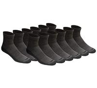 Dickies Men's Dri-Tech Moisture Control Quarter Socks Multi-Pack, Charcoal (12 Pairs)
