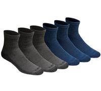 Dickies Men's Dri-Tech Moisture Control Quarter Socks Multi-Pack, Mixed Denim (6 Pairs)