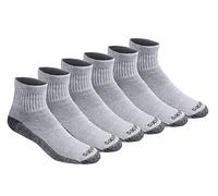 Dickies Men's Dri-tech Moisture Control Quarter Socks Multipack, Grey (6 Pairs), Shoe Size: 15-17