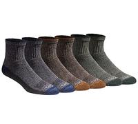 Dickies Men's Dri-tech Moisture Control Quarter Socks Multipack, Heathered Colors (6 Pairs), Shoe Size: 6-12