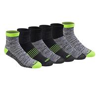 Dickies Men's Dri-tech Moisture Control Quarter Socks Multipack, Hi-Vis Yellow Black (6 Pairs), Shoe Size: 6-12