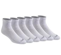 Dickies Men's Dri-tech Moisture Control Quarter Socks Multipack, Solid White (6 Pairs), Shoe Size: 12-15