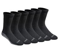 Dickies Men's Dri-tech Original Moisture Control Crew Socks, Available in M-XXL (6, 12, 18, Comfort Wide-top Black (6 Pairs), Large (Pack of 6)
