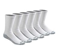 Dickies Men's Pack Dri-Tech Comfort Crew Socks, White (6 Pairs), Large (Pack of 6)
