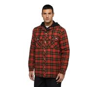 (XL, Red Ochre) Dickies Mens Flannel Hooded Shirt