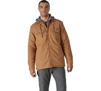 Dickies Hooded Shirt Jacket in Brown, Size 2XL, Polyester/Cotton | Charlies