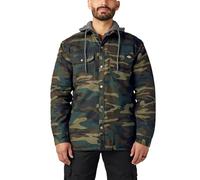 Dickies Men's Fleece Hooded Duck Shirt Jacket with Hydroshield Work Utility Outerwear, Hunter Green Camo, 2X